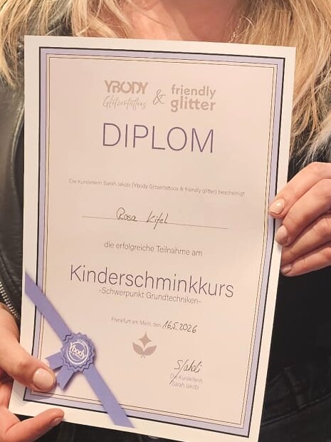 Diplom Kinderschminkkurs von Rosa Kifel